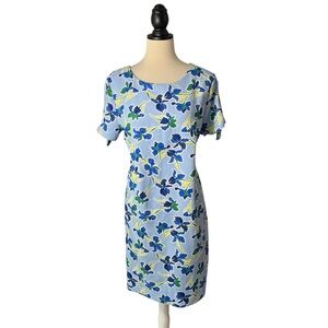 Banana Republic Floral Blue and Green Dress Size: M